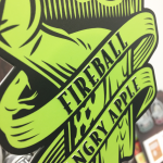 Fireball Custom Shape Raised Print Tap Decal