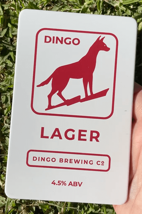 Before photo of the Dingo Brewing Co Tap Decal.